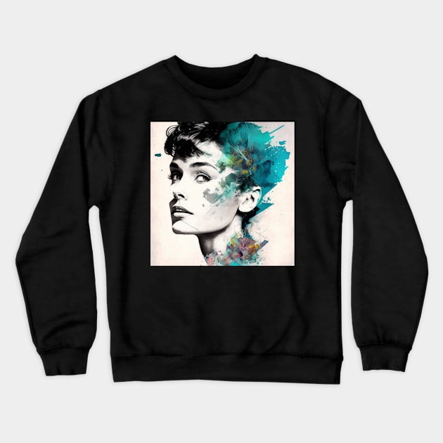 Audrey Hepburn #7 Crewneck Sweatshirt by MonoMagic